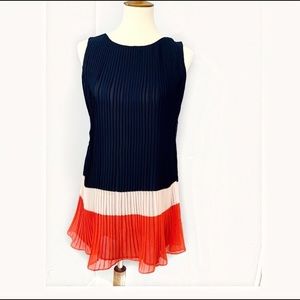 French Connection pleated multi color dress.